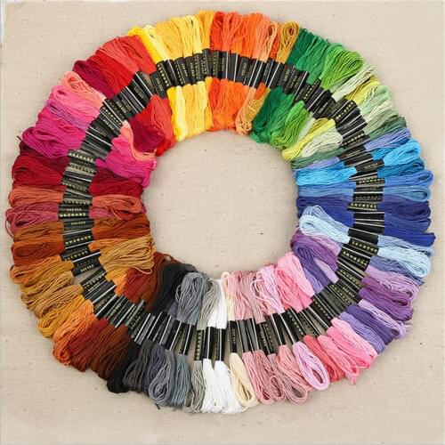 50 pcs Random Color embroidery Thread DIY Silk Line Branch Threads Similar Thread Floss Skein Cross Stitch Thread