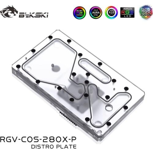 BYKSKI Acrylic Board Water Channel Kit Waterway Block for CORSAIR 208X Computer Case for CPU/GPU Block Support DDC Pump RGB/ARGB