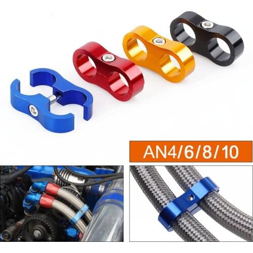 Aluminum Line Separator 1Pcs Universal AN4 AN6 AN8 AN10 Billet Oil Fuel Water Hose Tube Anodized Line Seprator Divider Clamp Kit