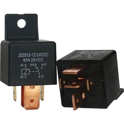 40 80A car relay JD2912 12 24v with cable socket 5 plug conversion type