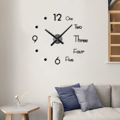 Large 3D DIY Modern Design Clock Watch Wall Clocks Quartz Needle Acrylic Mirror Mechanism Stickers Home Living Room Decoration
