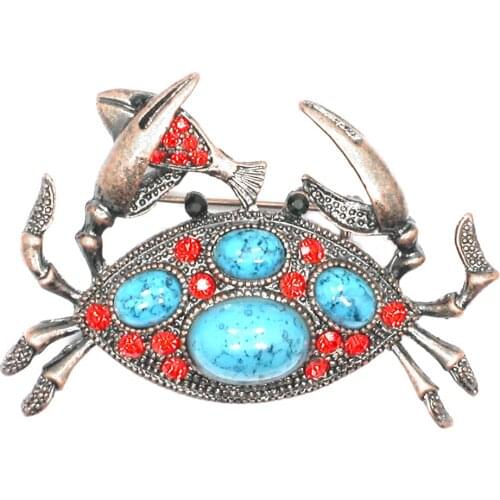 Black Eye Crab Brooches Pins For Women Kids Christmas Party Gifts Brooch Pins Hats Dress Accessory