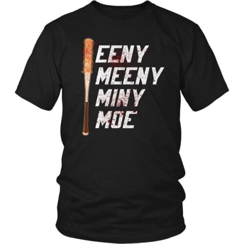 Mens Eeny Meeny Miny Moe Negan Jeffrey Dean Morgan Lucille Zombie T-shirt Yeye