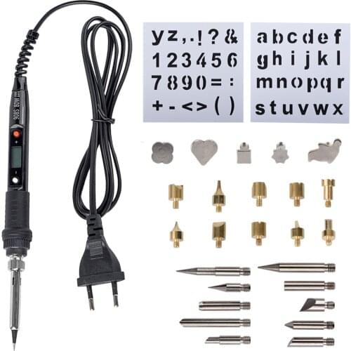 JCD 80W Electric Soldering Iron Carving Pyrography Tool Wood Burning Embossing Soldering Pen Set Temperature Adjustable 908S