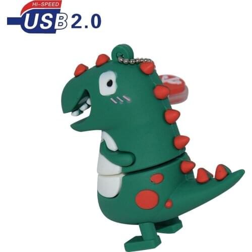 Cartoon Dinosaur USB2.0 Flash Drive 4GB 8GB 16GB 32GB Real Capacity waterproof Pendrive High Speed cute Memory U Stick Pen Drive