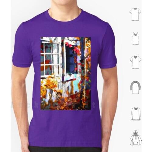 Open Windows T Shirt Print 100% Cotton New Cool Tee Open Windows Windows Autumn Fall Leaves Colorful Structure