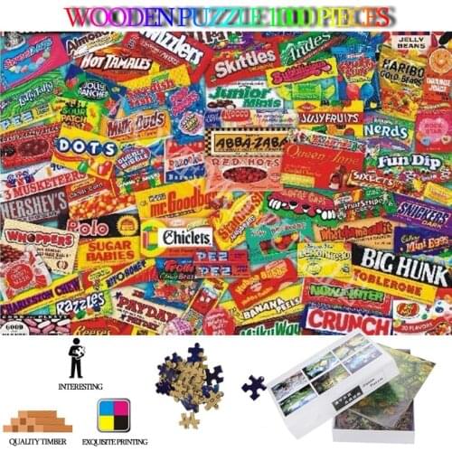 Colorful Sweet Jigsaw Puzzle 1000 Pieces Wooden Jigsaw Puzzle Toys for Adults High Definition DIY Wooden Puzzles Toys Kids Gifts
