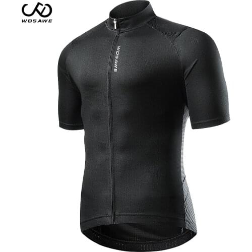 WOSAWE Summer Mens Cycling Jerseys Quick Dry Breathable Reflective MTB Bike Downhill Racing Road Bicycle Tops Jersey