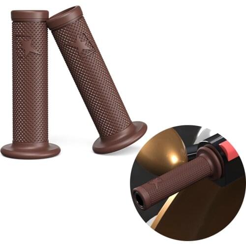 Retro Motorcycle Handlebar Glue Grips Set Motocross ATV-Bike Rubber Handle Bar Hand Gel Racing Accessories