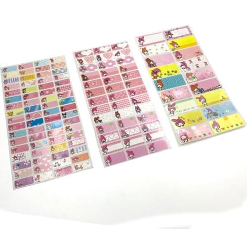 Blank Name Stickers Girl Cartoon Bunny Personal Labels DIY Waterproof Memo Pad Adhesive Writable Note Tags School Stationery