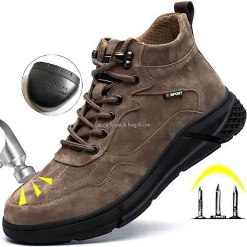 Puncture Proof Safety Shoes For Men Work Safety Boots Steel Toe Kevlar Warm Fur Winter Boots Female Anti-slip Comfort Work Boots