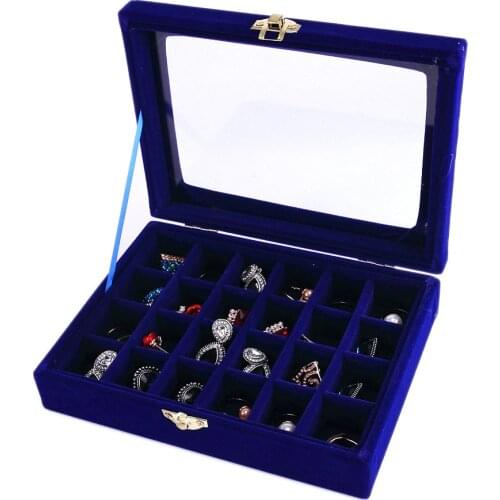 New Velvet Case Rings Earrings Necklaces Holder Organizer Bracelet Jewelry Storage Box -MX8