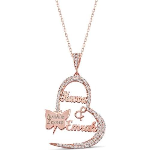 Sterling silver Solitaire Heart Double Is Necklace