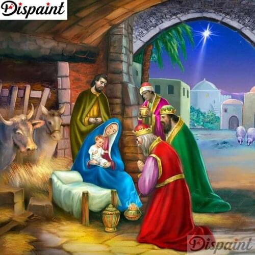 Dispaint Full Square/Round Drill 5D DIY Diamond Painting "Religious Jesus" 3D Embroidery Cross Stitch 5D Home Decor A20898