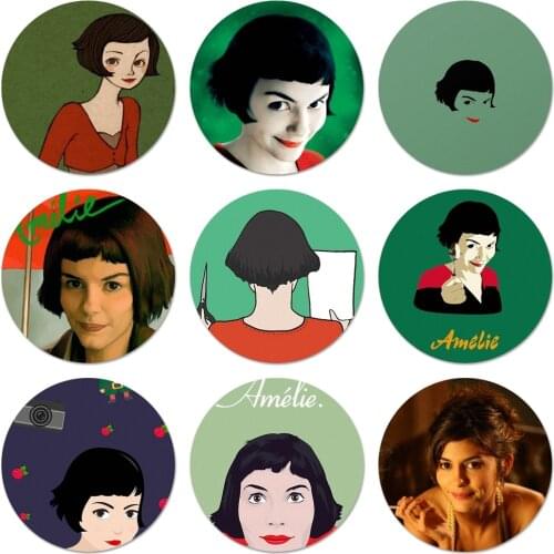 Amelie poster classic France movie Icons Pins Badge Decoration Brooches Metal Badges For Backpack Decoration 58mm