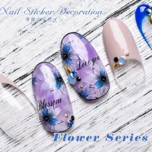 Beauty flower series self adhesive nail art decorations sticker decals manicure nail accessories tool