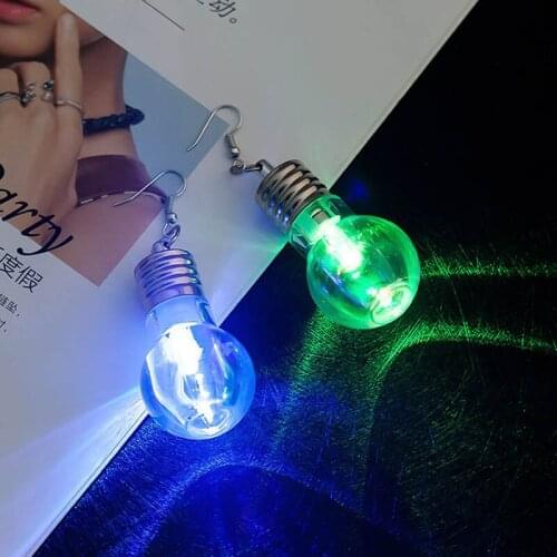 Unique Design Colorful Light Bulbs Drop Earrings For Women Fashion Luminous Dangle Brincos Fun Friends Gifts Party Jewelry
