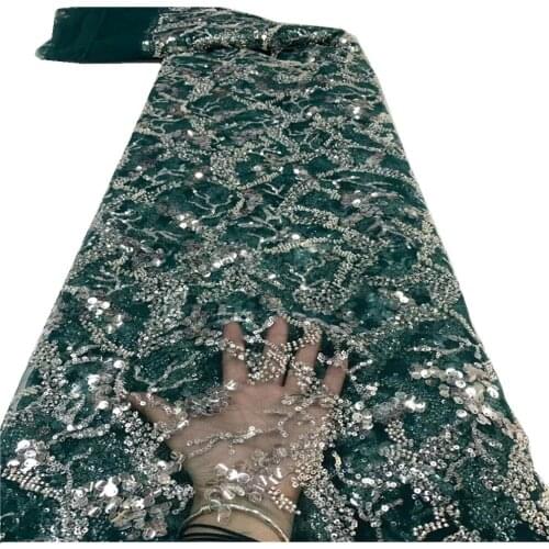 SJ Lace African Sequins Tulle Mesh Lace Fabric 2021 High Quality Lace Nigerian Lace Fabric For Women Party Wedding Dress x3-82