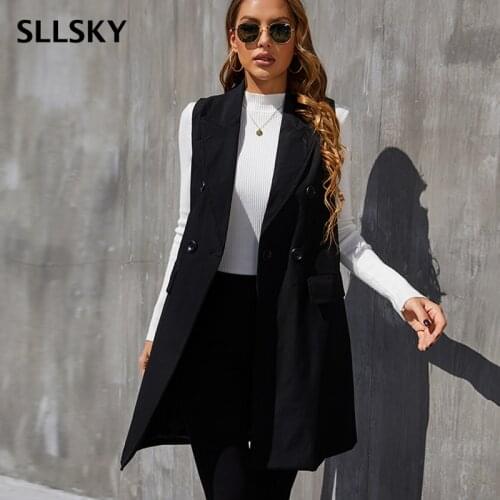 Женские длинные жилеты SLLSKY China At AliExpress