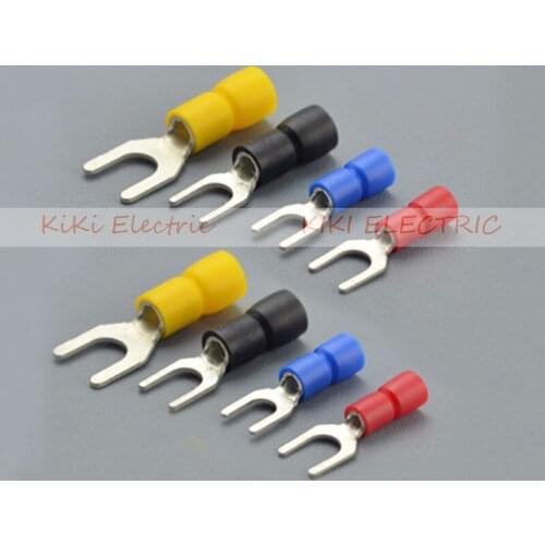 SV2-3.5S Blue Pre-Insulated Spade Terminal TU-JUK Type Insulated Wiring Terminals Connector for 22AWG-16AWG cable