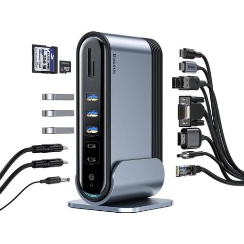 Type C USB HUB Multi-function Adaptor USB C Hub Docking Station for Macbook Pro USB Splitter Computer Accessories 17 Port