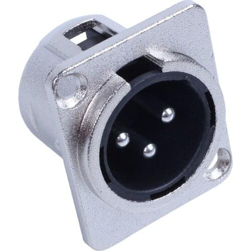 WSFS Hot XLR Male Jack 3 Pin - Panel Mount Jacks D Series Size XLR-M - 4 PACK