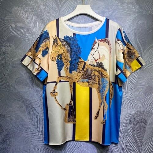 Summer 2021 New Designer womens High quality print short sleeves T-Shirts Top B855