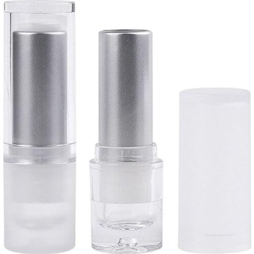 100Pcs Matte Transparent Makeup Cosmetic DIY Lipsticks Lip Balm Empty Container Round Tube Empty DIY Lipstick Tube with Lid Cap