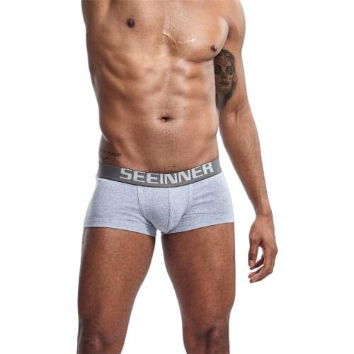 2019 New Mens Underwear Solid Classic Men Underpants Cotton Short trunk Spandex Man Pants Comfort Elastic Man Boxers Hot