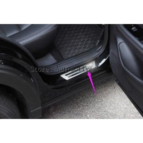 4* Stainless Steel Outer Side Door Sill Threshold Scuff Plates Cover Trim For Mazda CX-5 CX5 2017 2018 Car styling Accessories