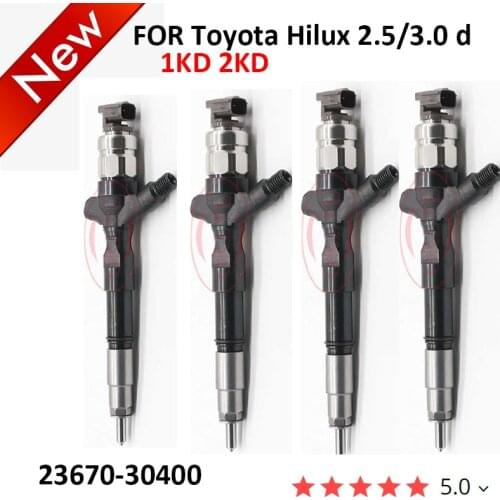 4pc /lot New diesel common rail injector 23670-30400 2367030400 Nozzle 23670 30400 for Toyota Hilux 2.5 d 2010- 1KD /2KD-FTV