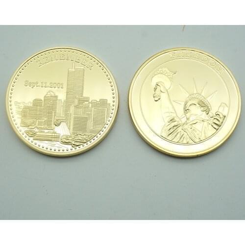4pcs/lot USA Freedom world trade center building coin 911 Terrorist attack Souvenirs Replica coins