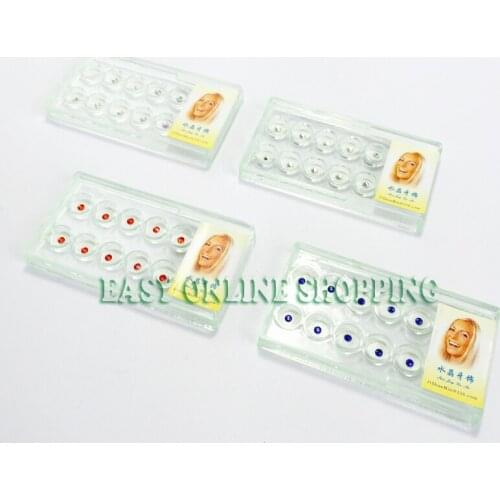 New 40 pcs/4boxs Dental Crystal Tooth Ornaments Tooth Gems Teeth Jewelry Gem 4 colors