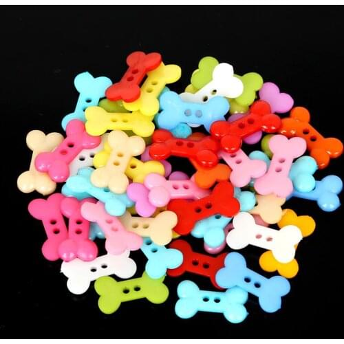 50pcs 18x10mm Bone Decorative Plastic Buttons Sewing Seam Scrapbooking Accessories Button for Crafts Handmade DIY Random Colors