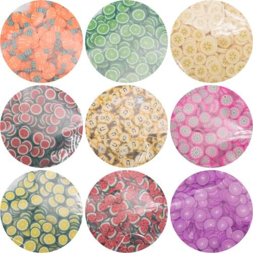 65g Carrot pitaya orange banana watermelon onion Shape Polymer Clay Slices For Slimes Filling Making DIY Handcraft Accessory