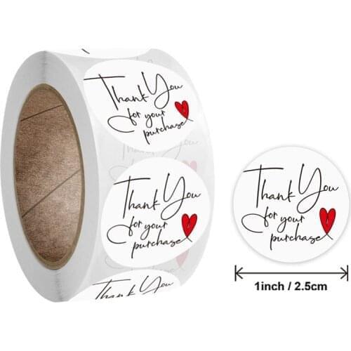 500pcs/roll Thank You For Your Order Seal Labels Stickers Handmade Sticker for Envelope Gift Package Round Stationery Sticker
