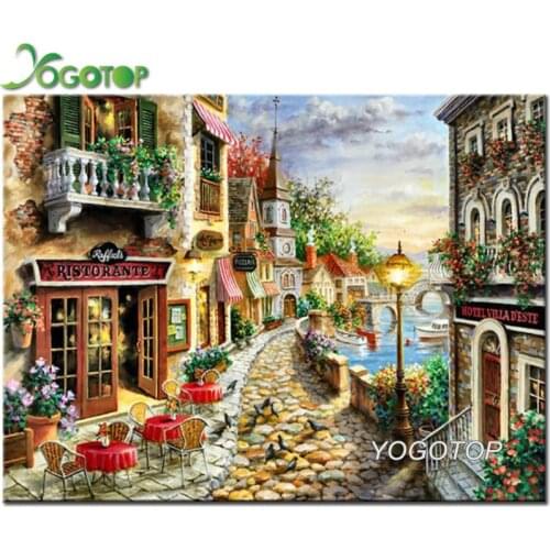 5D Diy Diamond Painting Europe City street Landscape Diamond Embroidery Scenery Handicraft Full Mosaic New Arrival Decor YY1968