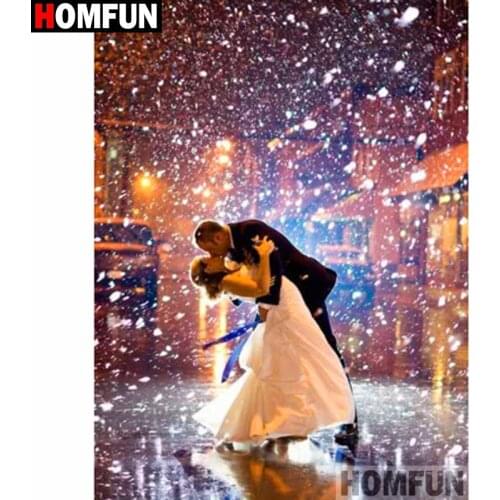 HOMFUN Full Square/Round Drill 5D DIY Diamond Painting "Dancing couple" 3D Diamond Embroidery Cross Stitch Home Decor A20118