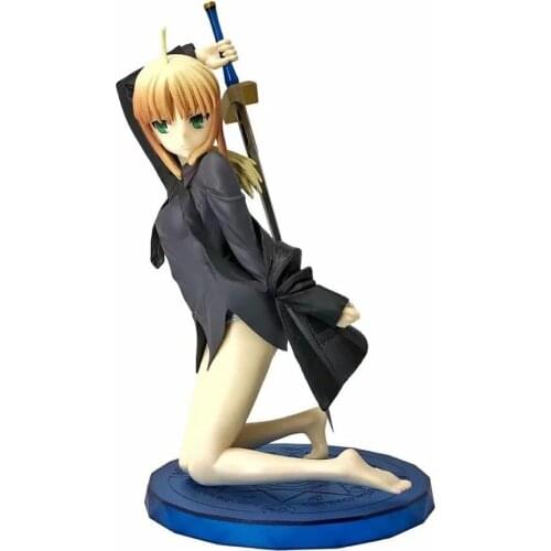 Anime Fate Grand Order Saber Arutoria Pendoragon Black Suit Ver. PVC Action Figure Collection Model Sexy Girls Toys Doll Gift