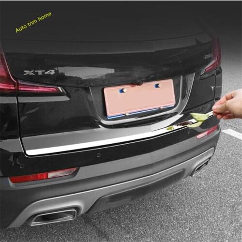 Car Accessories Rear Tailgate Trunk Door Decoration Strip Panel Cover Trim Stainless Steel Fit For Cadillac XT4 2019 2020 2021