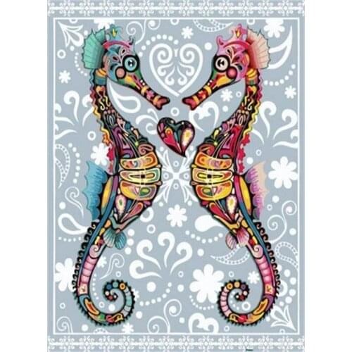 Diy frame beauiful Hippocampus oil painting by numbers kits Acrylic Paint By Numbers On Canvas Handpainted animal Painting