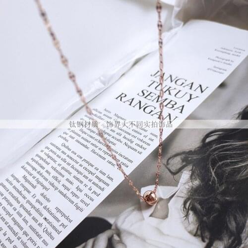 Titanium Stainless Steel Round Ball Choker Necklaces Jewelry Pendant Chain Necklace For Women