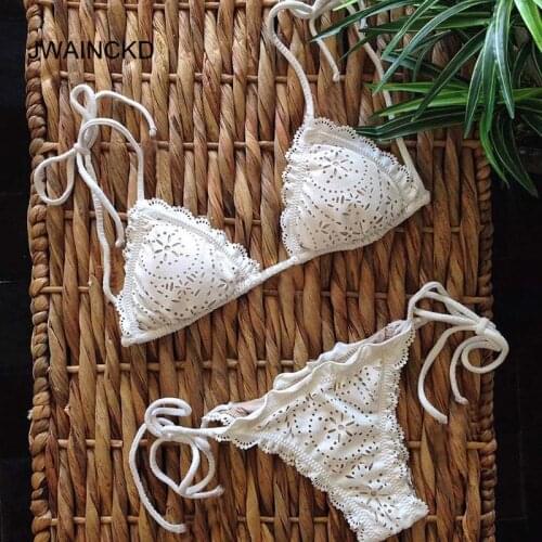 JWAINCKD Bikini Swimsuit Women solid Push-Up Padded Bra Bikini Sets Low Waist Bandage Beachwear Swimwear Bathing Suit Biquini