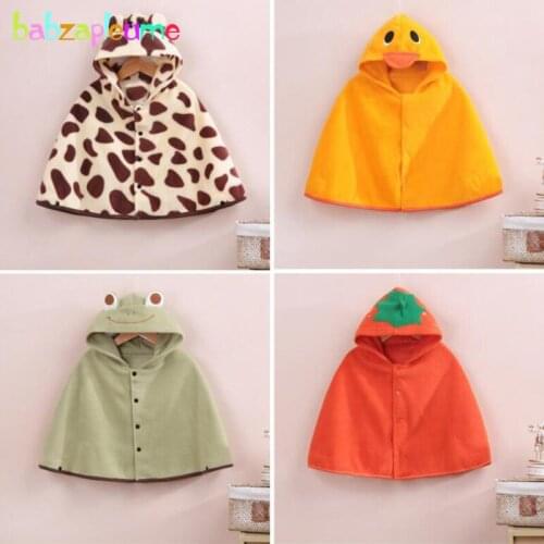 Babzapleume Spring Fall Free Size Newborn Cloak Baby Boys Girls Jacket Cartoon Cute Fleece Hooded Outerwear Infant Coat BC1647-1