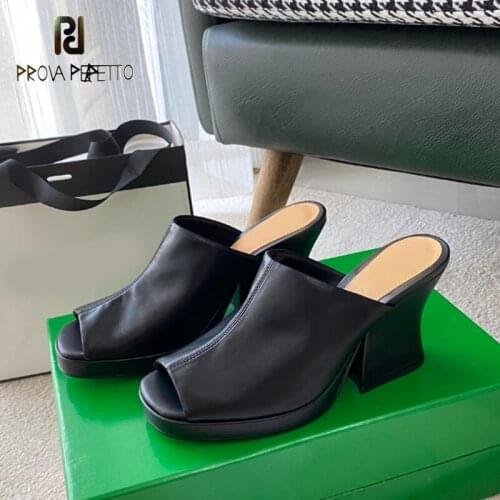 Summer thick-soled high-heeled fish mouth womens sandals and slippers waterproof platform thick-heeled black womens sandals