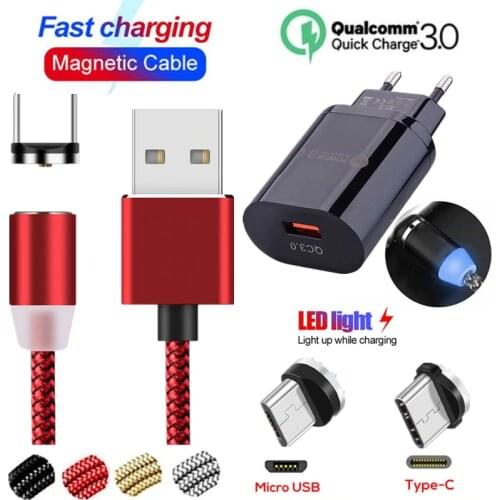 QC 3.0 Fast Charging charger Magnetic USB Cable For LG Q60 K50 V5O Thinq K4 K7 K8 K10 K5 K11 PLUS K40 V10 V20 V40 W10 W30 Pro