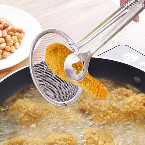 Multi-functional Filter Spoon with Clip Food Kitchen Oil-Frying Salad BBQ Filter for Home SUB Sale