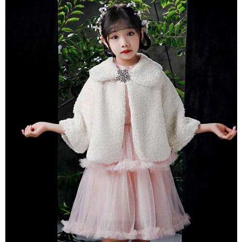 New Children Faux Fur Autumn Baby Princess Fur Cloak Jacket For Baby Girls Jacket Winter Infant Warm Casual Outerwear Coat