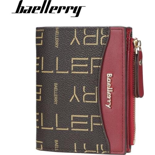 BAELLERRY new wallet ladies short European and American multi-card small wallet letter zipper coin purse clutch