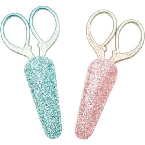 Embroidery Scissors with Shining Leather Cover Shears Needlework Sewing Scissors for Home DIY Crafting Dressmaker